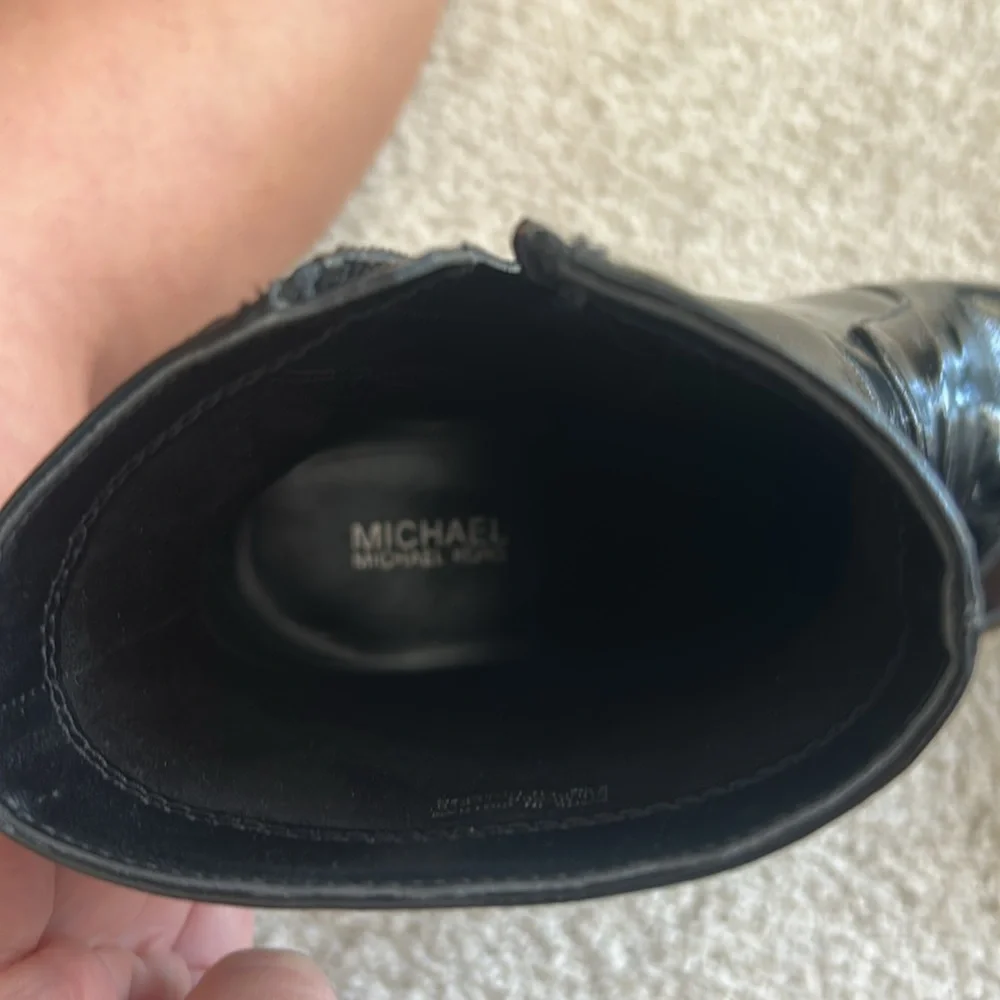 New Michael Kors Enya Platform faux patent leather boots